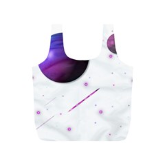 Space Transparent Purple Moon Star Full Print Recycle Bags (s)  by Mariart