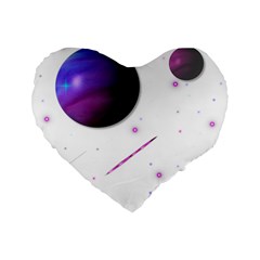 Space Transparent Purple Moon Star Standard 16  Premium Flano Heart Shape Cushions by Mariart