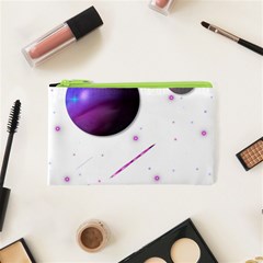 Space Transparent Purple Moon Star Cosmetic Bag (xs) by Mariart