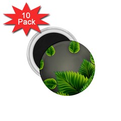 Leaf Green Grey 1 75  Magnets (10 Pack) 