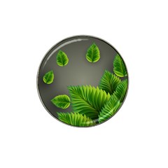 Leaf Green Grey Hat Clip Ball Marker (4 Pack) by Mariart