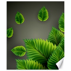 Leaf Green Grey Canvas 8  X 10  by Mariart