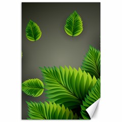 Leaf Green Grey Canvas 24  X 36  by Mariart