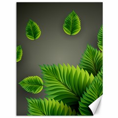 Leaf Green Grey Canvas 36  X 48   by Mariart