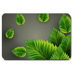 Leaf Green Grey Large Doormat  by Mariart