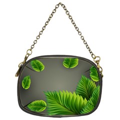 Leaf Green Grey Chain Purses (two Sides)  by Mariart