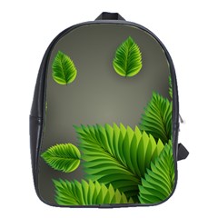 Leaf Green Grey School Bags(large)  by Mariart