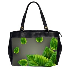 Leaf Green Grey Office Handbags (2 Sides) 