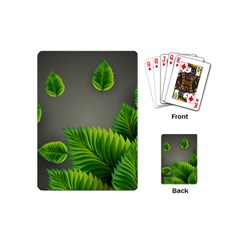 Leaf Green Grey Playing Cards (mini)  by Mariart