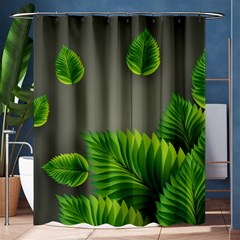 Leaf Green Grey Shower Curtain 60  X 72  (medium)  by Mariart