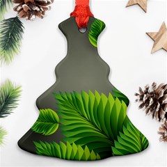 Leaf Green Grey Christmas Tree Ornament (two Sides) by Mariart