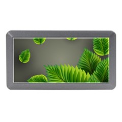 Leaf Green Grey Memory Card Reader (mini) by Mariart