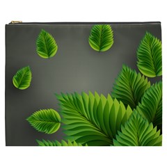 Leaf Green Grey Cosmetic Bag (xxxl)  by Mariart