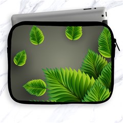 Leaf Green Grey Apple Ipad 2/3/4 Zipper Cases by Mariart