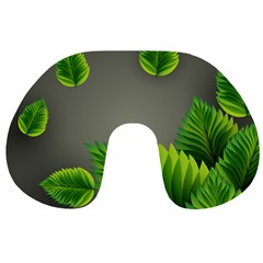 Leaf Green Grey Travel Neck Pillows by Mariart