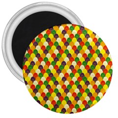 Flower Floral Sunflower Color Rainbow Yellow Purple Red Green 3  Magnets