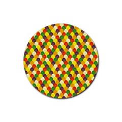 Flower Floral Sunflower Color Rainbow Yellow Purple Red Green Rubber Coaster (round)  by Mariart