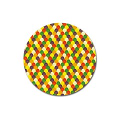 Flower Floral Sunflower Color Rainbow Yellow Purple Red Green Magnet 3  (round) by Mariart