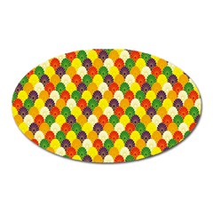 Flower Floral Sunflower Color Rainbow Yellow Purple Red Green Oval Magnet by Mariart