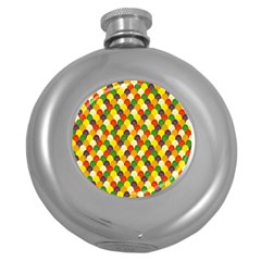 Flower Floral Sunflower Color Rainbow Yellow Purple Red Green Round Hip Flask (5 Oz) by Mariart