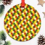 Flower Floral Sunflower Color Rainbow Yellow Purple Red Green Round Ornament (Two Sides) Front