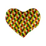 Flower Floral Sunflower Color Rainbow Yellow Purple Red Green Standard 16  Premium Flano Heart Shape Cushions Front