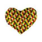 Flower Floral Sunflower Color Rainbow Yellow Purple Red Green Standard 16  Premium Flano Heart Shape Cushions Back