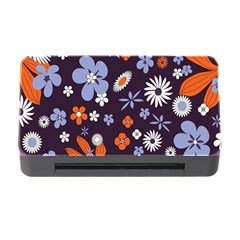 Bright Colorful Busy Large Retro Floral Flowers Pattern Wallpaper Background Memory Card Reader With Cf by Nexatart