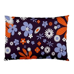 Bright Colorful Busy Large Retro Floral Flowers Pattern Wallpaper Background Pillow Case (two Sides) by Nexatart