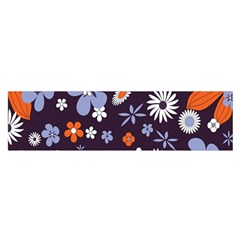 Bright Colorful Busy Large Retro Floral Flowers Pattern Wallpaper Background Satin Scarf (oblong) by Nexatart