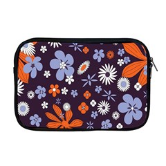 Bright Colorful Busy Large Retro Floral Flowers Pattern Wallpaper Background Apple Macbook Pro 17  Zipper Case by Nexatart