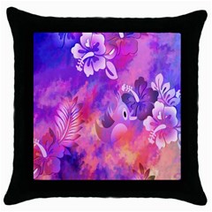 Littie Birdie Abstract Design Artwork Throw Pillow Case (black) by Nexatart