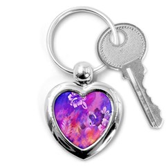 Littie Birdie Abstract Design Artwork Key Chains (heart)  by Nexatart