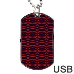 Repeated Tapestry Pattern Abstract Repetition Dog Tag Usb Flash (one Side) by Nexatart