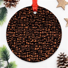 Brown Box Background Pattern Ornament (round) by Nexatart