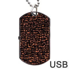 Brown Box Background Pattern Dog Tag Usb Flash (one Side) by Nexatart