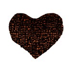 Brown Box Background Pattern Standard 16  Premium Flano Heart Shape Cushions Back