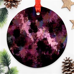 Grunge Purple Abstract Texture Ornament (round) by Nexatart