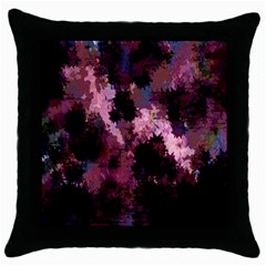 Grunge Purple Abstract Texture Throw Pillow Case (black) by Nexatart