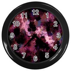 Grunge Purple Abstract Texture Wall Clocks (black) by Nexatart