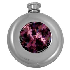 Grunge Purple Abstract Texture Round Hip Flask (5 Oz) by Nexatart