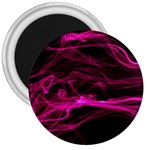 Abstract Pink Smoke On A Black Background 3  Magnets Front