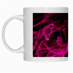 Abstract Pink Smoke On A Black Background White Mugs by Nexatart