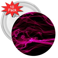 Abstract Pink Smoke On A Black Background 3  Buttons (10 Pack)  by Nexatart