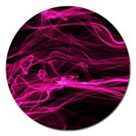 Abstract Pink Smoke On A Black Background Magnet 5  (Round) Front