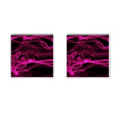 Abstract Pink Smoke On A Black Background Cufflinks (square) by Nexatart