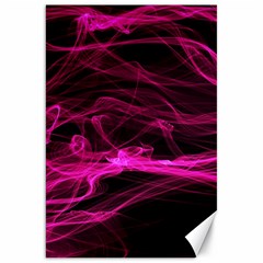 Abstract Pink Smoke On A Black Background Canvas 20  X 30   by Nexatart