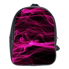 Abstract Pink Smoke On A Black Background School Bags(large)  by Nexatart