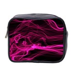 Abstract Pink Smoke On A Black Background Mini Toiletries Bag 2-Side Front