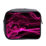 Abstract Pink Smoke On A Black Background Mini Toiletries Bag 2-Side Back